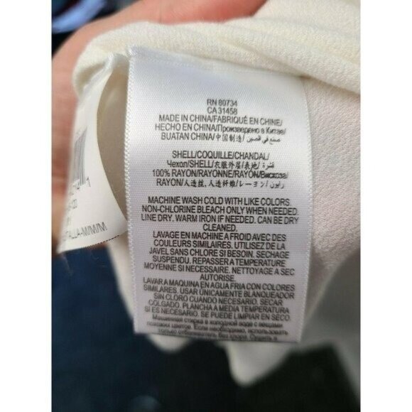 BCBGMaxazria Womens BOHO Top Medium White Ruffle Sleeve Embroidered Cottagecore - Picture 7 of 9